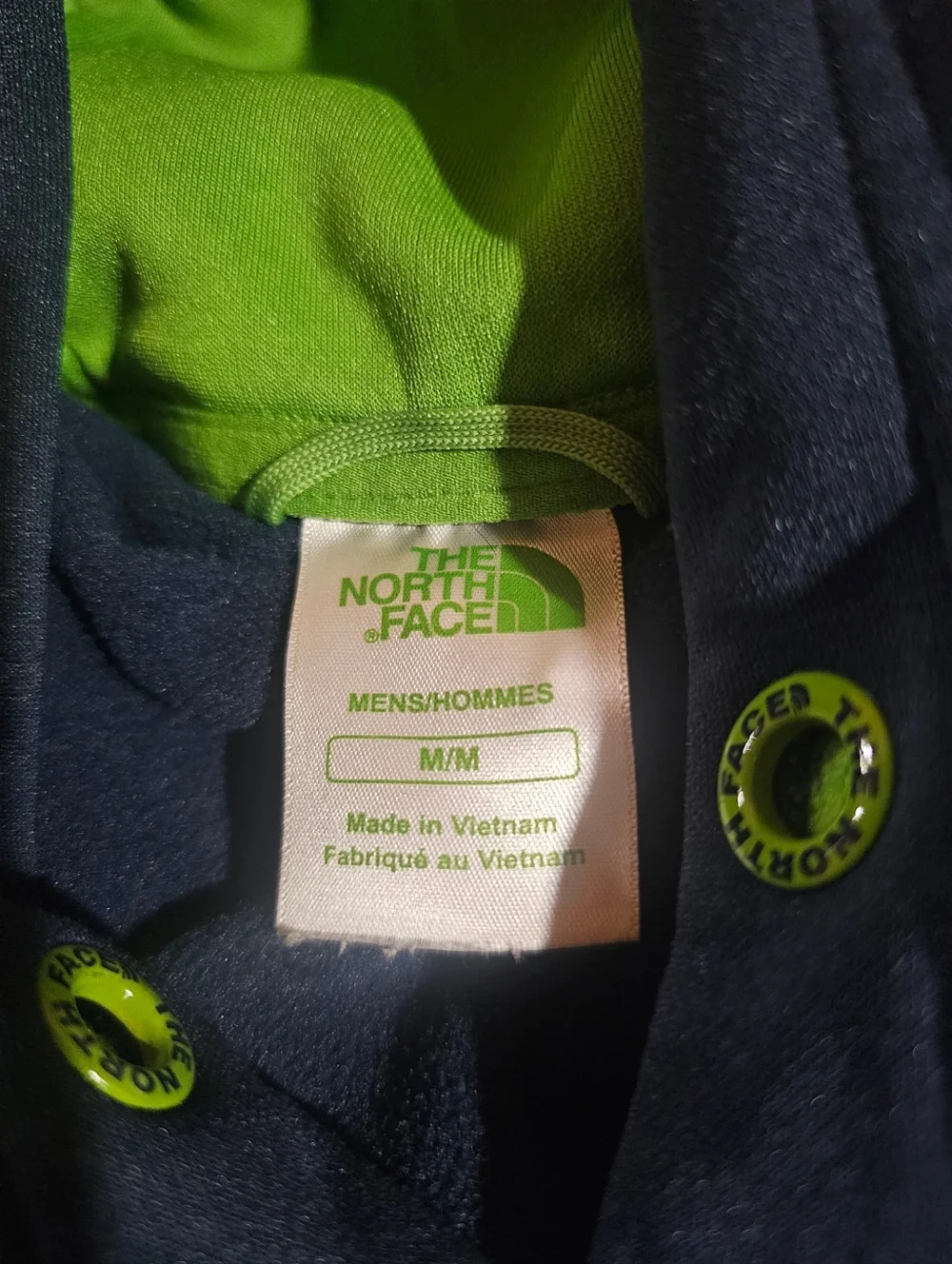 The North Face Hoodie Mens Medium Blue Green Logo‎ Pullover Sweatshirt